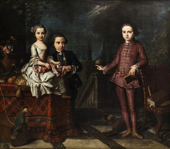 Giuseppe Bonito Portrait of three noble children oil painting picture